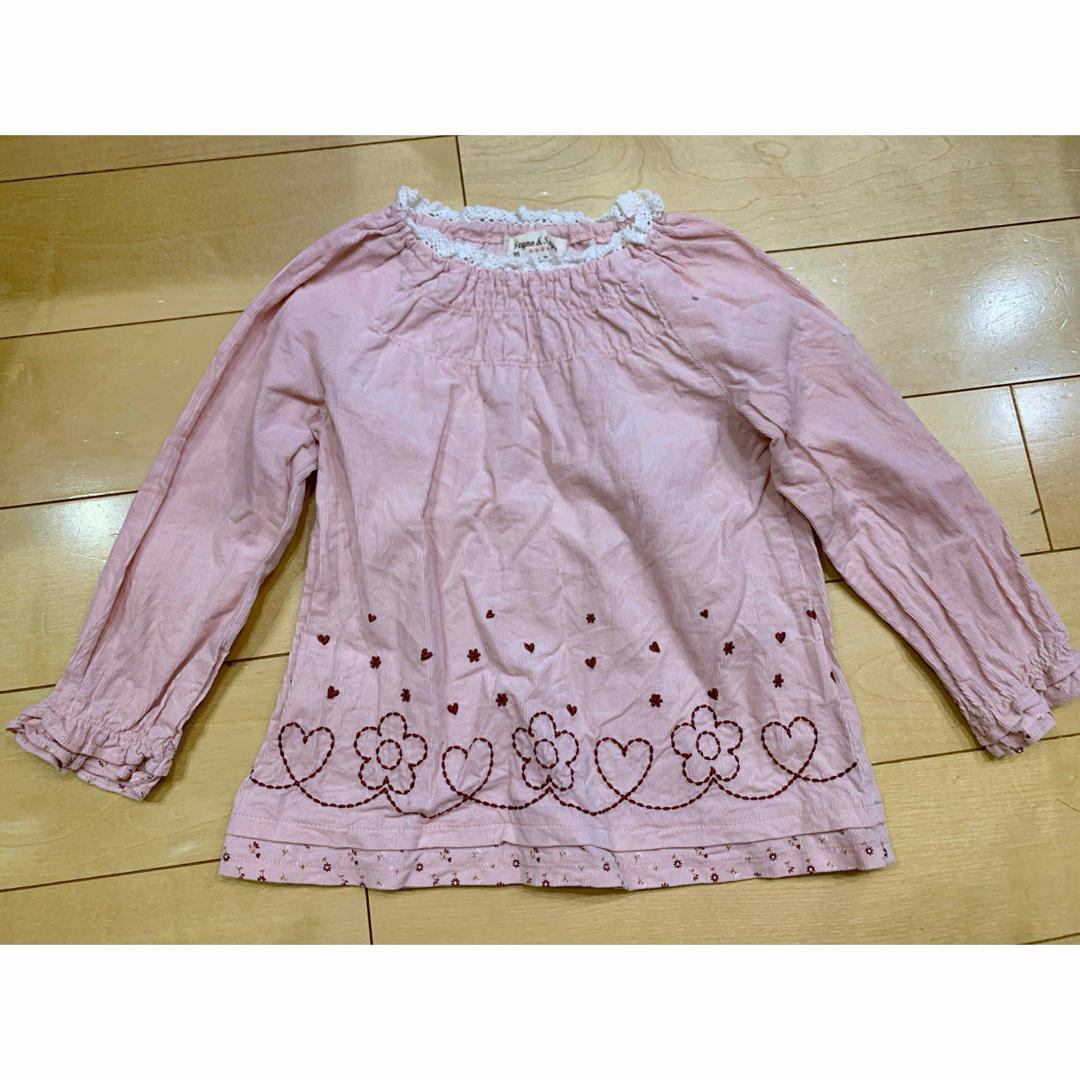 女の子　長袖　トップス　2枚セット　95 100 キッズ/ベビー/マタニティのキッズ服女の子用(90cm~)(Tシャツ/カットソー)の商品写真