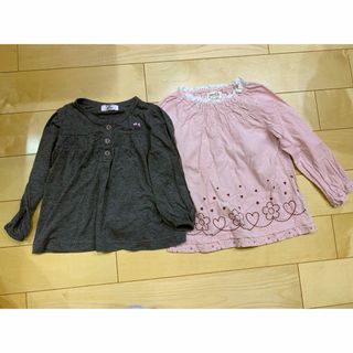 女の子　長袖　トップス　2枚セット　95 100(Tシャツ/カットソー)