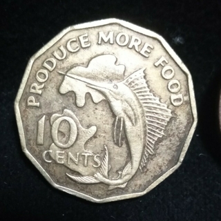 両面にバショウカジキのコイン　1977年(貨幣)