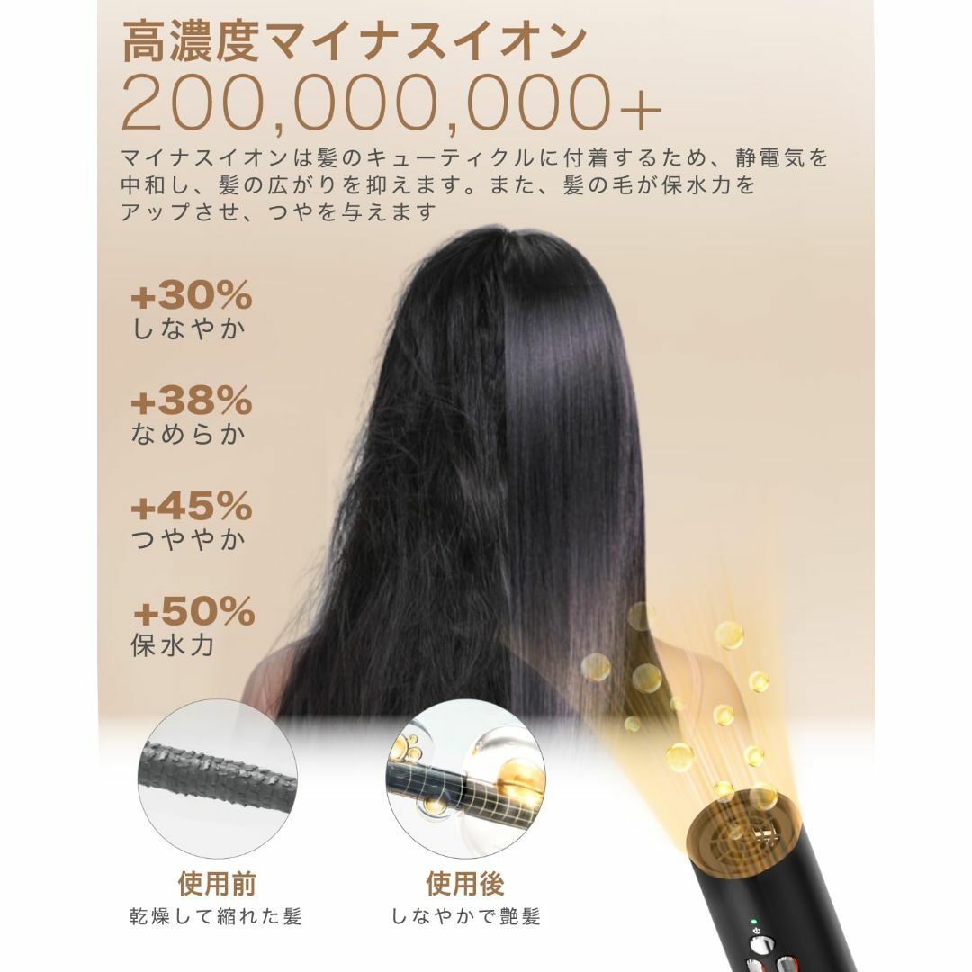 【色: Black】Feekaa くるくるドライヤー ドライヤー 大風量 速乾  コスメ/美容のヘアケア/スタイリング(その他)の商品写真