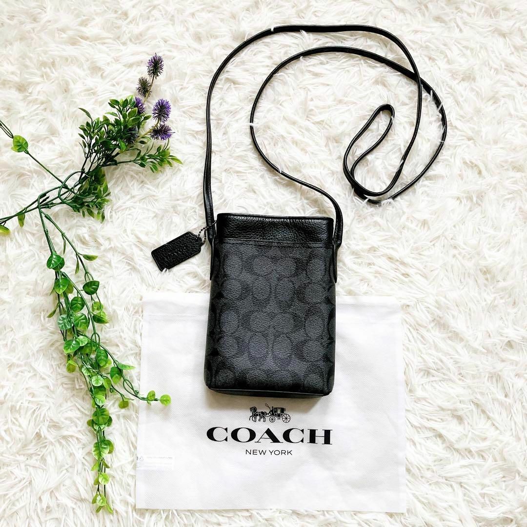 COACH(コーチ)の【極美品】コーチ  ショルダーバッグ  スマホポシェット　シグネチャー レディースのバッグ(ショルダーバッグ)の商品写真