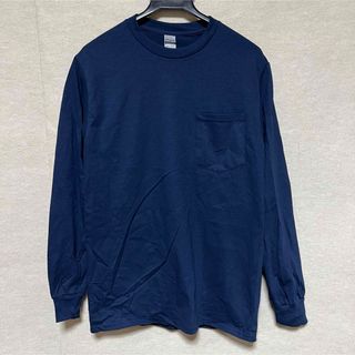 ギルタン(GILDAN)の新品 GILDAN ギルダン 長袖ロンT ポケット付き ネイビー 紺 S(Tシャツ/カットソー(七分/長袖))