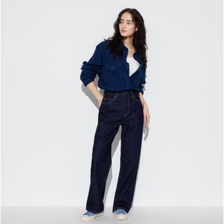 ユニクロ(UNIQLO)のユニクロ　ワイドストレートジーンズ　標準丈　25(デニム/ジーンズ)