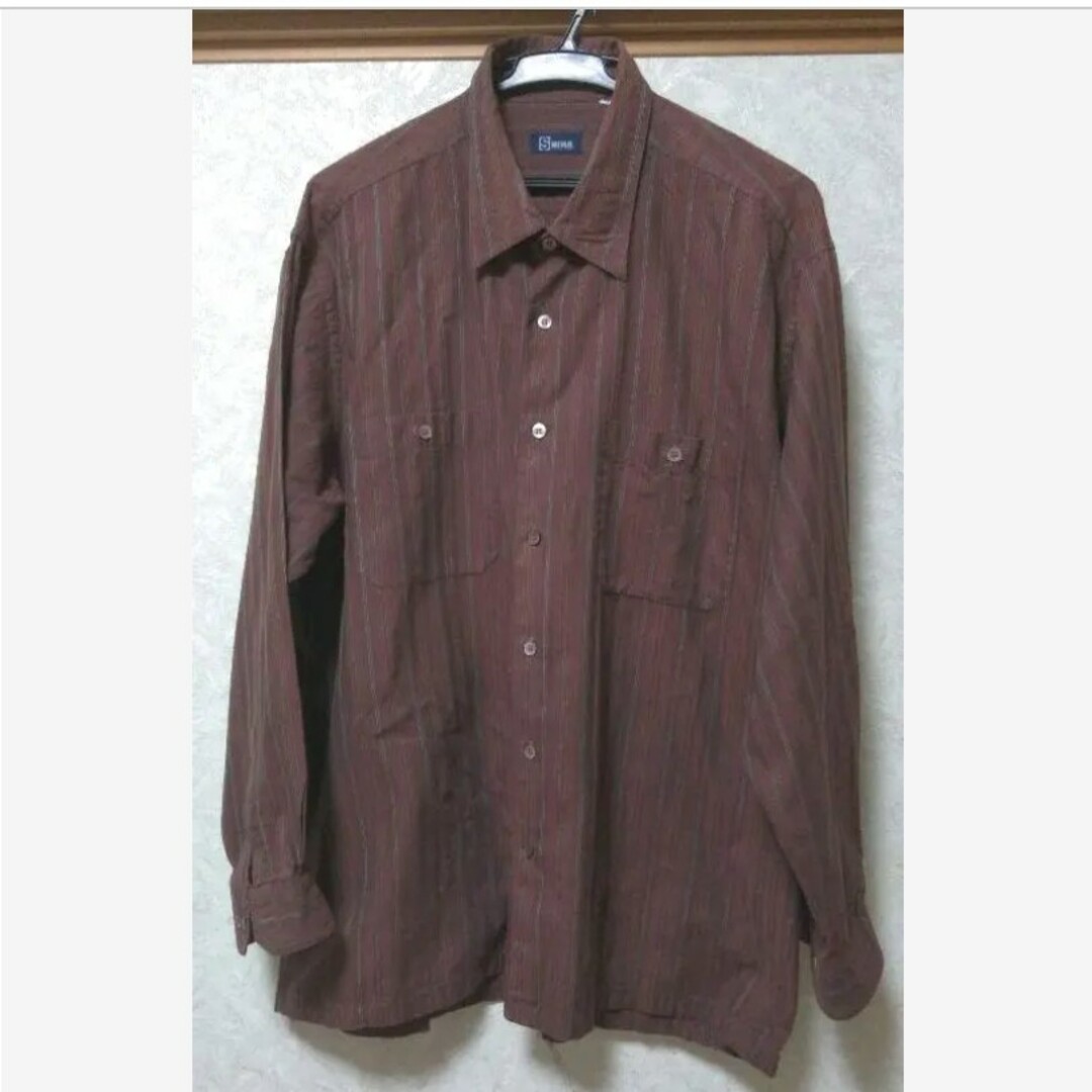 美品▶ 3L 長袖柄シャツワイシャツ服　秋　大きいサイズ　M L LL古着　匿名 メンズのトップス(シャツ)の商品写真