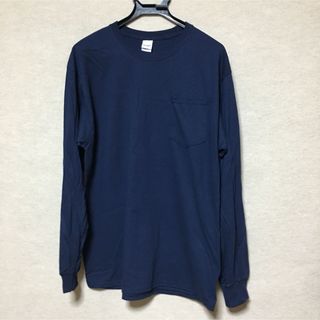 ギルタン(GILDAN)の新品 GILDAN ギルダン 長袖ロンT ポケット付き ネイビー 紺 M(Tシャツ/カットソー(七分/長袖))