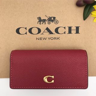 コーチ(COACH)のCOACH ★大人気★ 6リング キーケース レッド クロスグレインレザー 新品(キーケース)