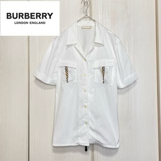 【vintage】 Burberry 開襟 半袖シャツ