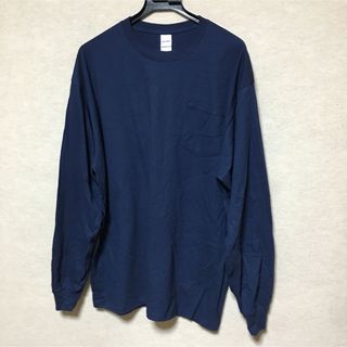 ギルタン(GILDAN)の新品 GILDAN ギルダン 長袖ロンT ポケット付き ネイビー 紺 XL(Tシャツ/カットソー(七分/長袖))