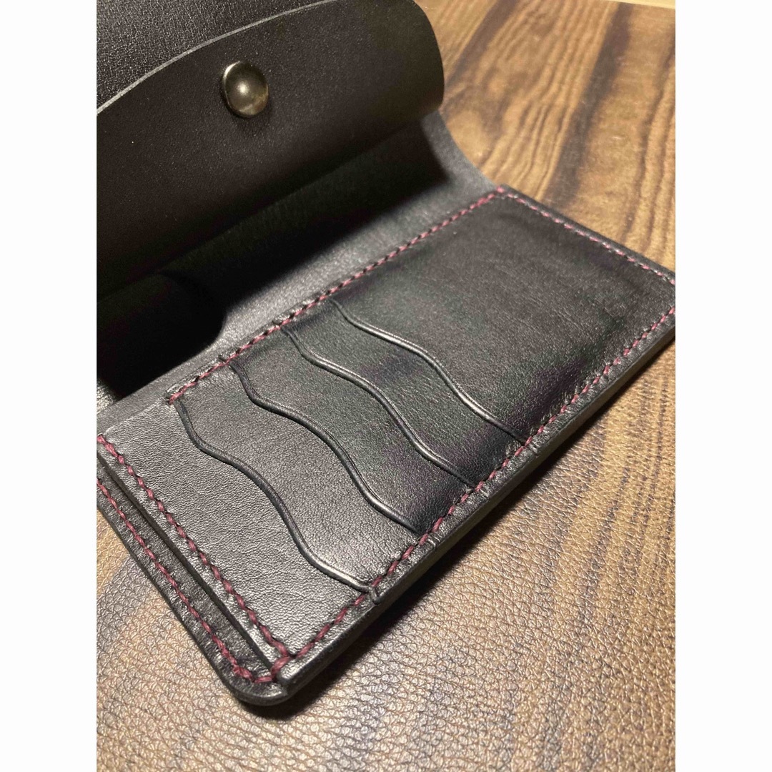 ミドルウォレット　国産ヌメ革 ハンドメイドのファッション小物(財布)の商品写真