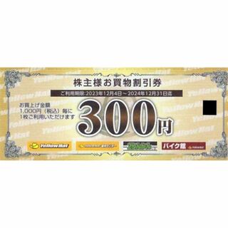 イエローハット株主優待券300円券30枚組(ショッピング)