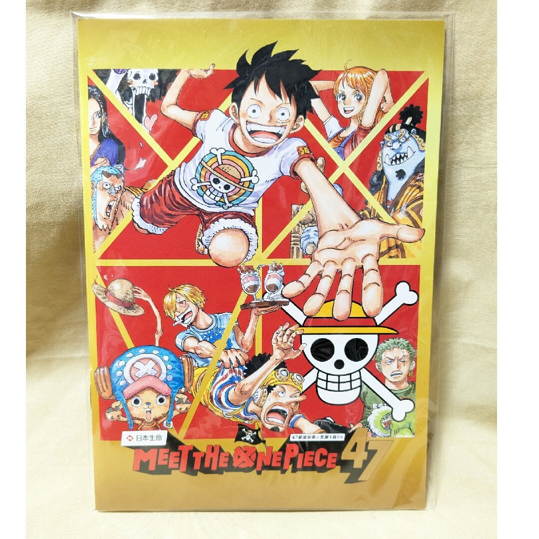 ONE PIECE　 缶バッチ　ボールペン　ノート　ルフィ　ノベルティ　meet エンタメ/ホビーのおもちゃ/ぬいぐるみ(キャラクターグッズ)の商品写真