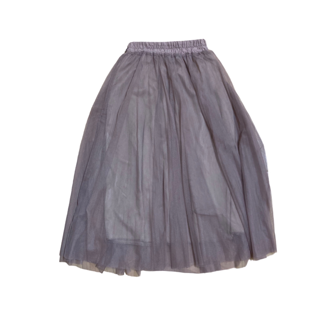 シフォンスカート ロングスカート シースルー ピンクベージュ ウエストゴム レディースのスカート(ロングスカート)の商品写真