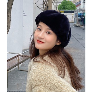 【人気】ベレー帽 帽子 レディース ブラック 韓国 おしゃれ シンプル(ハンチング/ベレー帽)