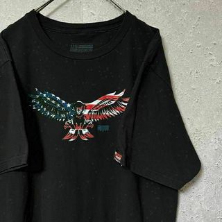 US HONOR Tシャツ 半袖 イーグル 万国旗 アメリカ アニマル L(Tシャツ/カットソー(半袖/袖なし))