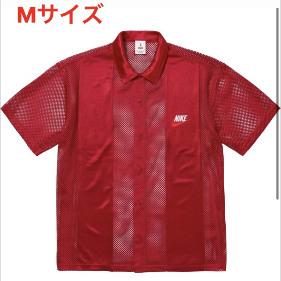 Supreme(シュプリーム)のSupreme x Nike Mesh S/S Shirt Red Mサイズ メンズのトップス(ポロシャツ)の商品写真