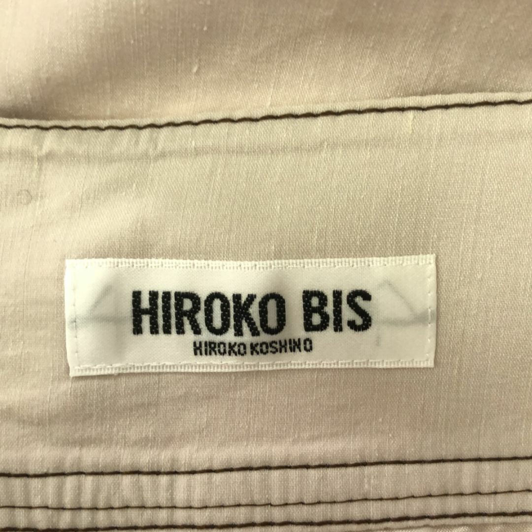 HIROKO BIS(ヒロコビス)の超美品 送料無料 HIROKO BIS スカート プリーツ 膝 ベージュ 9 麻 レディースのスカート(ひざ丈スカート)の商品写真