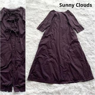 サニークラウズ(Sunny clouds（FELISSIMO）)のサニークラウズ ワンピース バックリボン ロング丈 マキシ丈 大きいサイズ L(ロングワンピース/マキシワンピース)