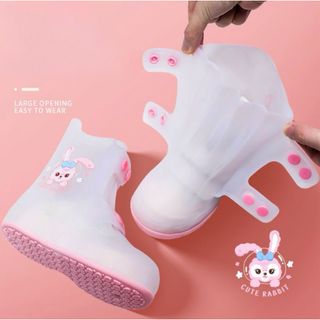 子供用シューズカバー  滑り止め靴カバー　レインシューズ　17cm-18cm(長靴/レインシューズ)