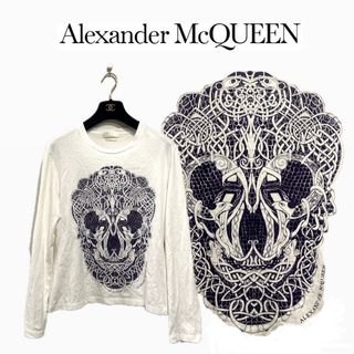 アレキサンダーマックイーン(Alexander McQueen)の【ALEXANDER MQUEEN】ドクロモチーフ ロンT【イタリア製】髑髏ロゴ(Tシャツ/カットソー(七分/長袖))