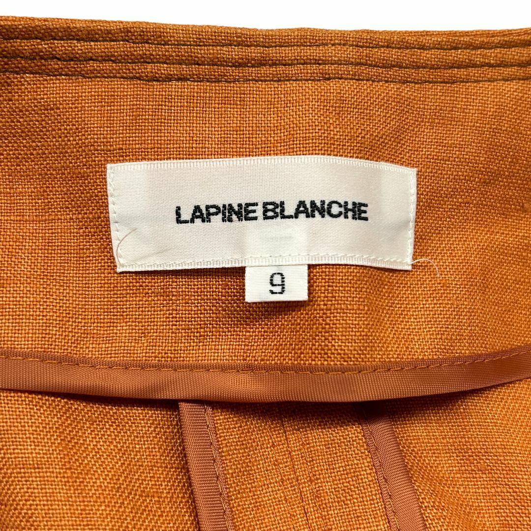 LAPINE BLANCHE(ラピーヌブランシュ)の美品 送料無料 LAPINE BLANCHE テラコッタ 9 麻 100％ 日本 レディースのジャケット/アウター(テーラードジャケット)の商品写真