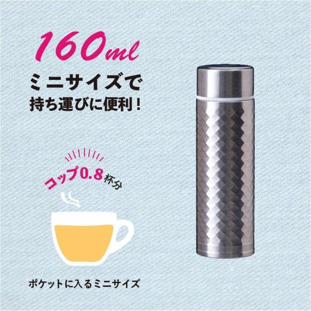 【色: シルバー】Atlas(アトラス) 水筒 160ml ミニサイズ 真空 断 インテリア/住まい/日用品のキッチン/食器(弁当用品)の商品写真