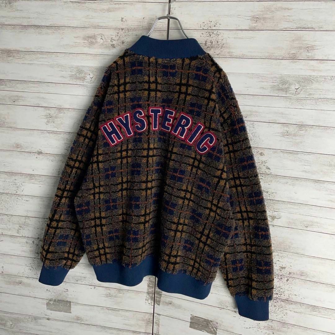 HYSTERIC GLAMOUR(ヒステリックグラマー)の.9534【希少デザイン】ヒステリックグラマー☆パイル地アーチロゴジャケット美品 メンズのジャケット/アウター(スタジャン)の商品写真