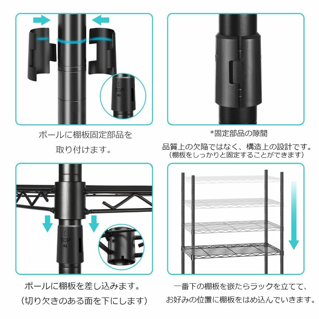 【色: ブラック】PASRLD ハンガーラック 幅調整可 伸縮式ワードローブ メ インテリア/住まい/日用品の収納家具(その他)の商品写真