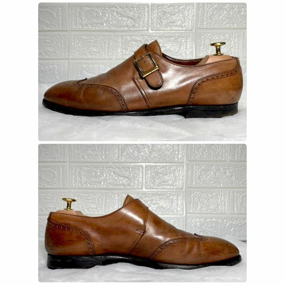 Crockett&Jones(クロケットアンドジョーンズ)の希少✨クロケット&ジョーンズ　シングルモンク　ウイングチップ　革靴　茶　26cm メンズの靴/シューズ(ブーツ)の商品写真