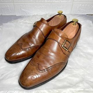 クロケットアンドジョーンズ(Crockett&Jones)の希少✨クロケット&ジョーンズ　シングルモンク　ウイングチップ　革靴　茶　26cm(ブーツ)