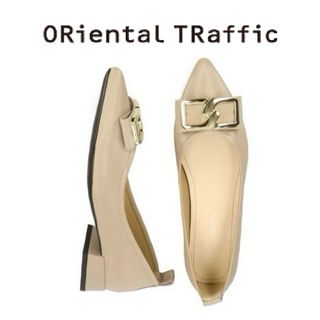 オリエンタルトラフィック(ORiental TRaffic)のオリエンタルトラフィック ゴールドモチーフリボンパンプス(ハイヒール/パンプス)