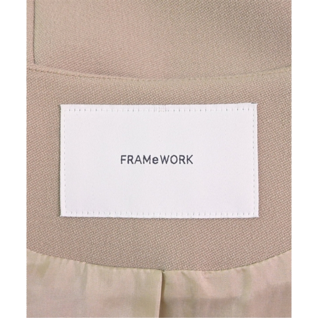 FRAMeWORK(フレームワーク)のFRAMeWORK フレームワーク ノーカラージャケット 38(M位) カーキ系 【古着】【中古】 レディースのジャケット/アウター(ノーカラージャケット)の商品写真