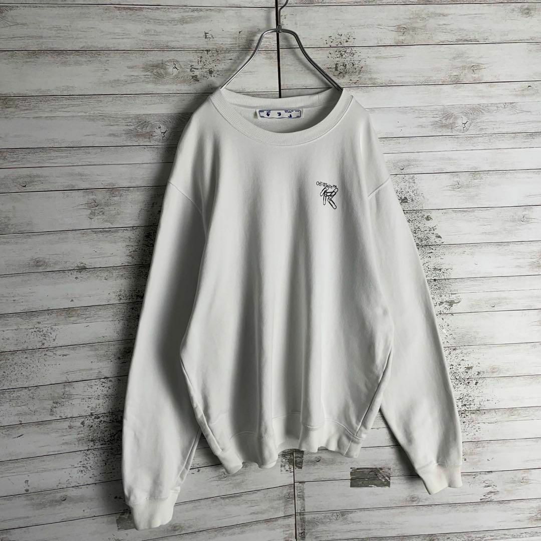 OFF-WHITE(オフホワイト)の.9456【希少Lサイズ】オフホワイト☆バックプリント定番カラースウェット美品 メンズのトップス(スウェット)の商品写真