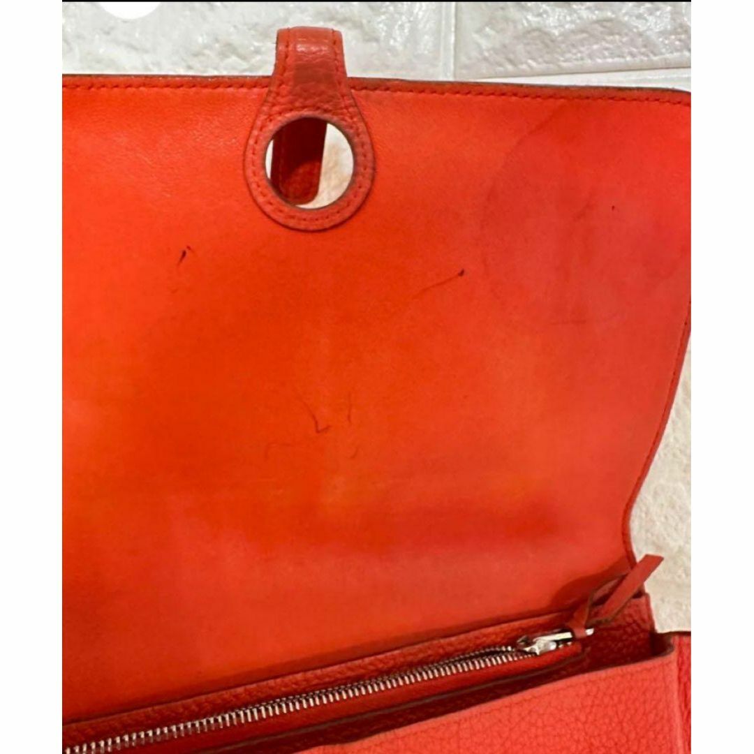 Hermes(エルメス)の【美品】HERMES エルメス ドゴンGM レッド トゴ レザー 二つ折り長財布 レディースのファッション小物(財布)の商品写真