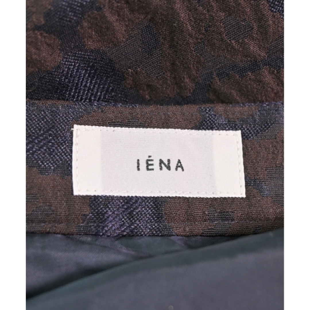 IENA(イエナ)のIENA イエナ ロング・マキシ丈スカート 38(M位) 紺x茶(総柄) 【古着】【中古】 レディースのスカート(ロングスカート)の商品写真