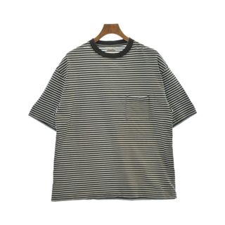 スティーブンアラン(steven alan)のsteven alan Tシャツ・カットソー L 茶x白x水色(ボーダー) 【古着】【中古】(Tシャツ/カットソー(半袖/袖なし))