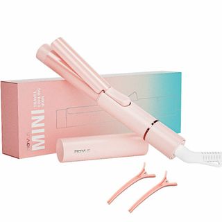 【色: Pink】NOVUS ミニ カーリング アイロン ショート ヘア用 トラ(その他)