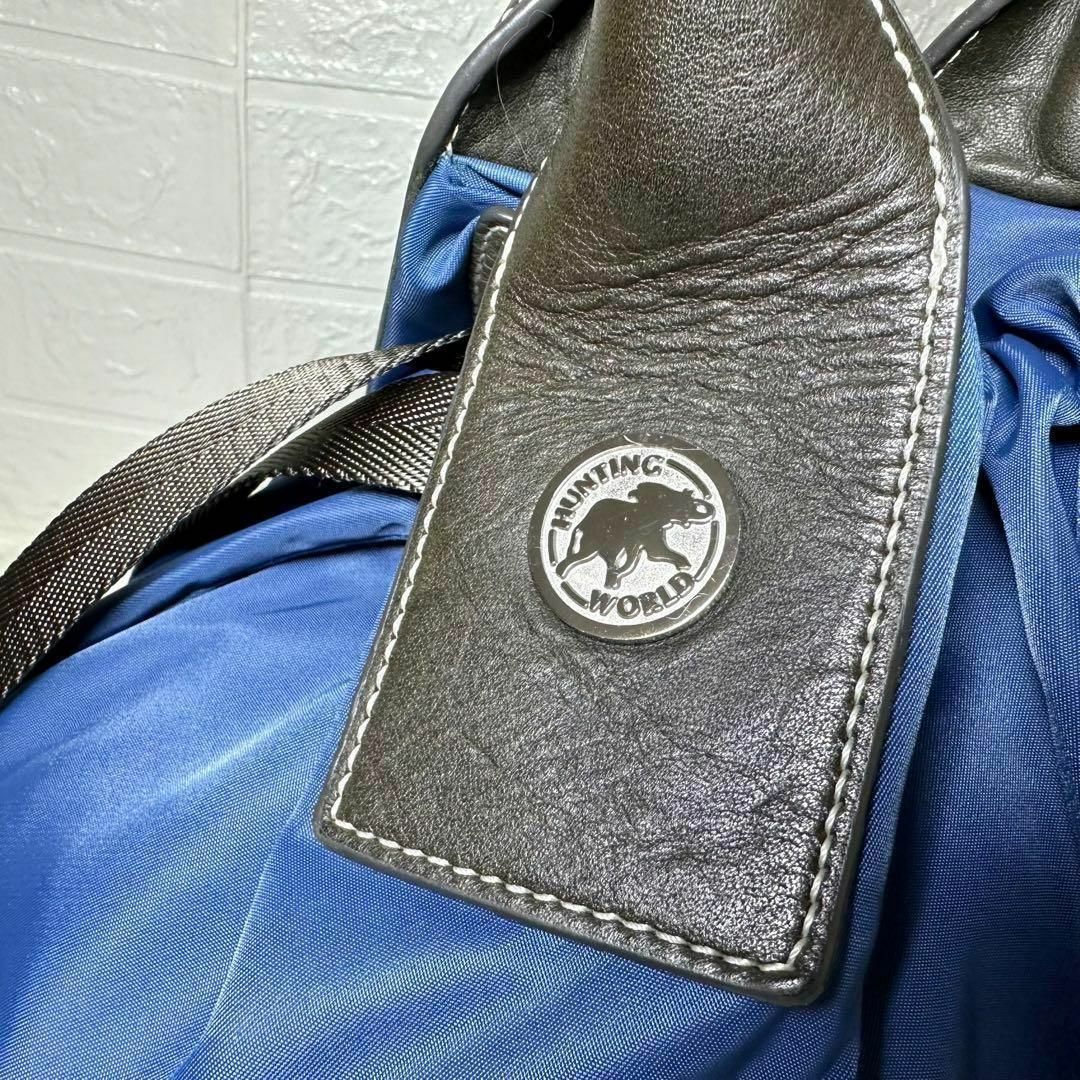 HUNTING WORLD(ハンティングワールド)のハンティングワールド トートバッグ　ハンドバッグ　ブルー　ナイロン レディースのバッグ(トートバッグ)の商品写真