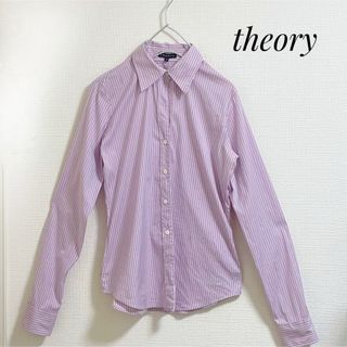 セオリー(theory)のセオリー　ブラウス　ストライプ　大きいサイズ　ピンク　春　きちんと感(シャツ/ブラウス(長袖/七分))