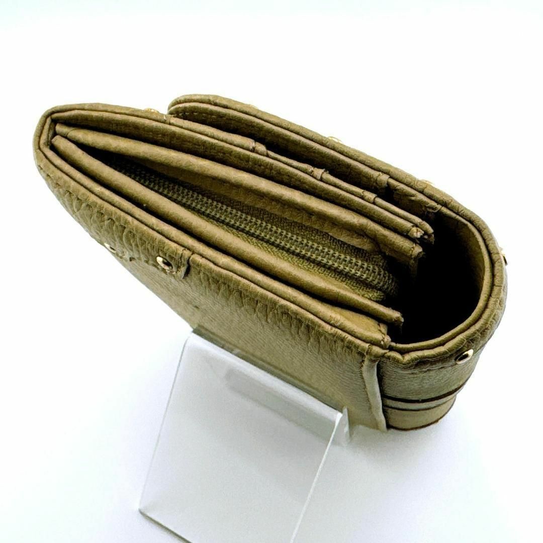 H.L(アッシュエル)のクラブアッシュエル ベルトモチーフ 二つ折り財布 金色 レディース レディースのファッション小物(財布)の商品写真