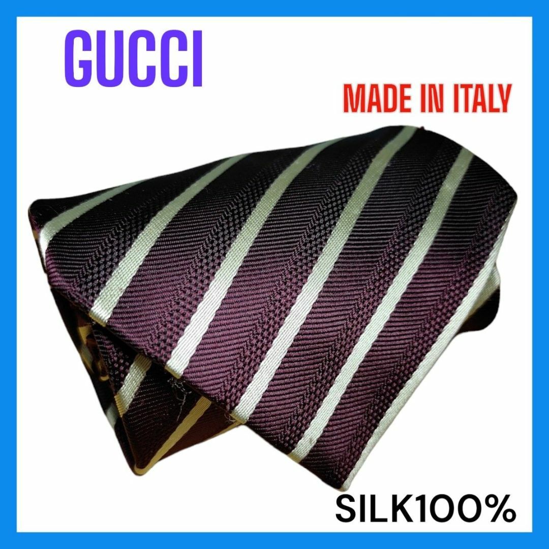 Gucci(グッチ)のClassic GUCCIネクタイ SILK100% ストライプ柄 006 メンズのファッション小物(ネクタイ)の商品写真