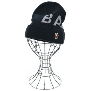 アベイシングエイプ(A BATHING APE)のA BATHING APE アベイシングエイプ ニットキャップ・ビーニー - 黒 【古着】【中古】(ニット帽/ビーニー)