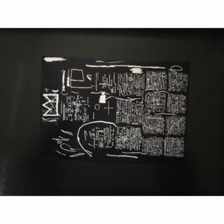 A4 額付き ポスター バスキア Basquiat モノクロ アート 芸術 壁画(フォトフレーム)