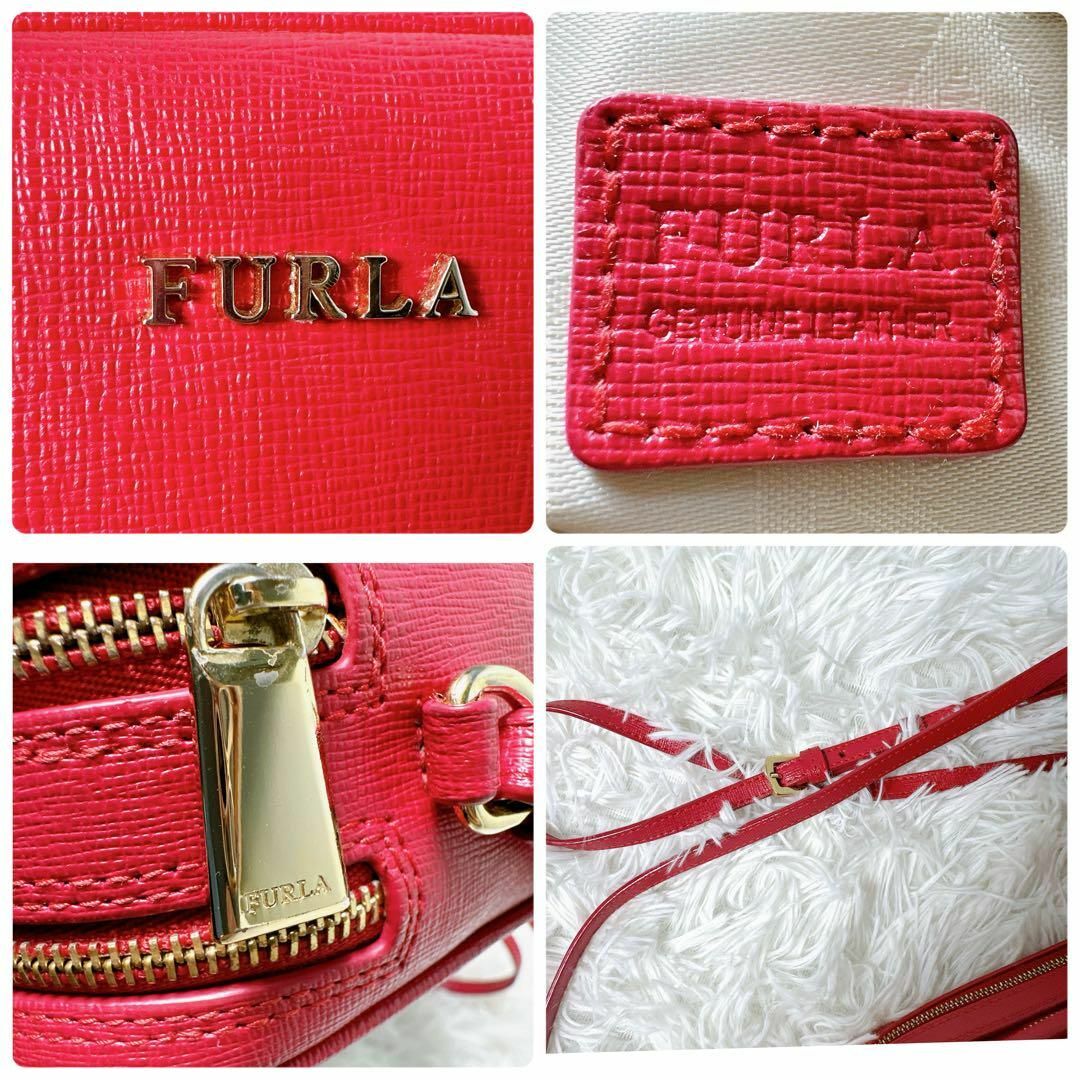 Furla(フルラ)の美品✨ フルラ ショルダーバッグ リリー カメラバッグ 斜め掛け可 赤 レザー レディースのバッグ(ショルダーバッグ)の商品写真