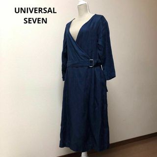 ユニヴァーサルティシュ(UNIVERSAL TISSU)の訳あり★UNIVERSAL SEVEN★リネンギャバガウンドレス★カシュクール(ひざ丈ワンピース)