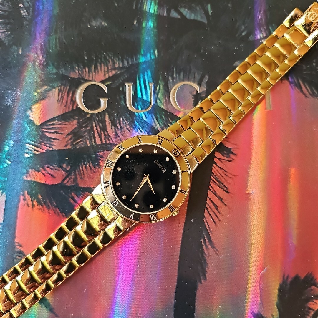 GUCCI - ☆【美品希少レア】グッチヴィンテージ3300.Mゴールド GUCCI - ☆【美品希少レア】グッチヴィンテージ3300.Mゴールド