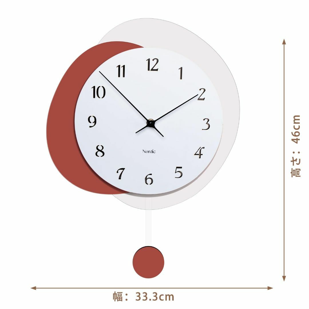 【色: ブラウンA1】掛け時計 木製 北欧 静音 掛け時計 大型 不規則な掛け時 インテリア/住まい/日用品のインテリア小物(置時計)の商品写真