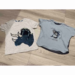 エイチアンドエム(H&M)の子供服120サイズ　スパンコールTシャツ2枚セット(Tシャツ/カットソー)