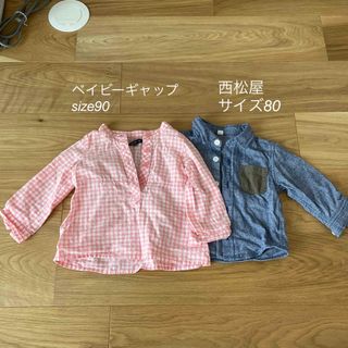 ベビーギャップ(babyGAP)の【美品】キッズ　シャツ　サイズ90、80(Tシャツ/カットソー)