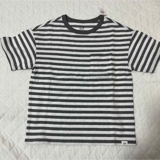 ギャップ(GAP)の新品未使用★GAP ギャップ　ボーダー半袖Tシャツ　グレーホワイト　120センチ(Tシャツ/カットソー)