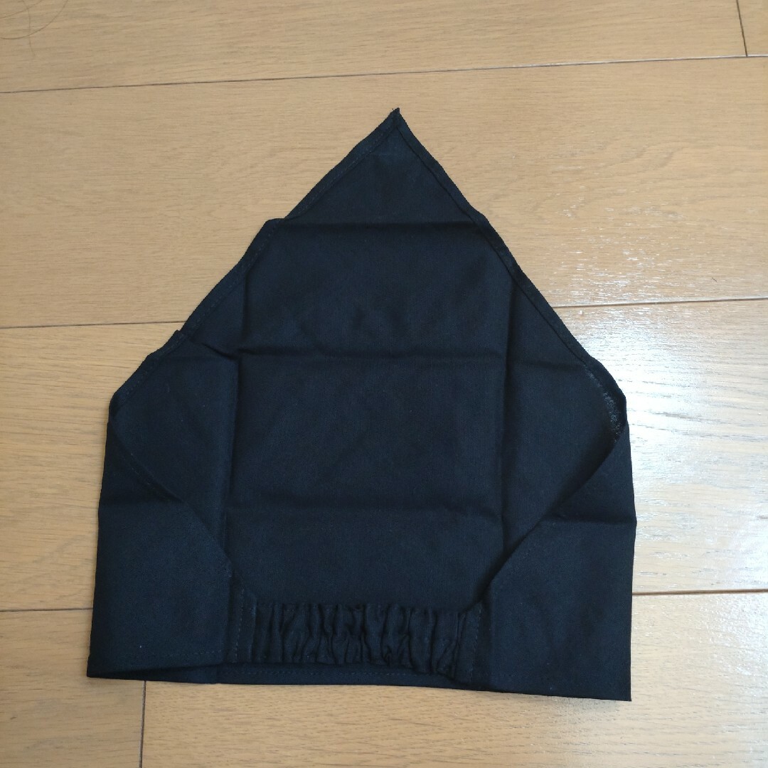 ハンドメイド　子供用三角巾　黒　無地 ハンドメイドの生活雑貨(キッチン小物)の商品写真